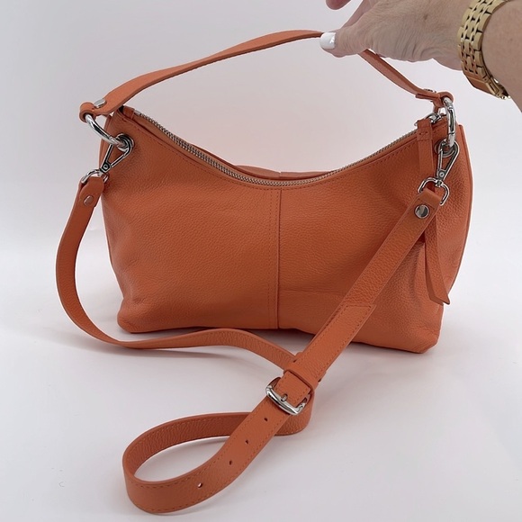 NEW & Other Stories Soft Leather Crossbody Shoulder Bag Orange - Picture 2 of 11